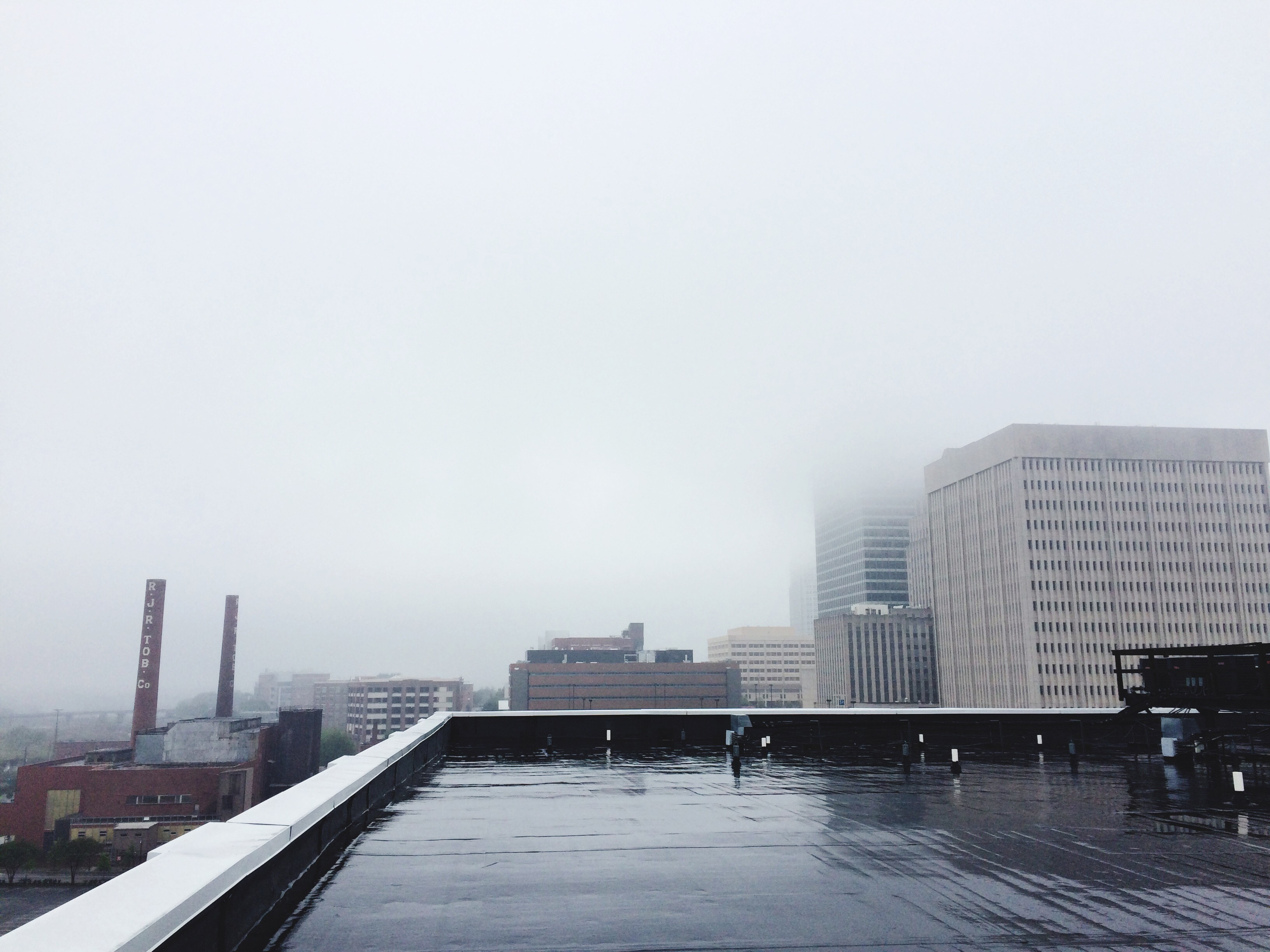 foggy rooftop